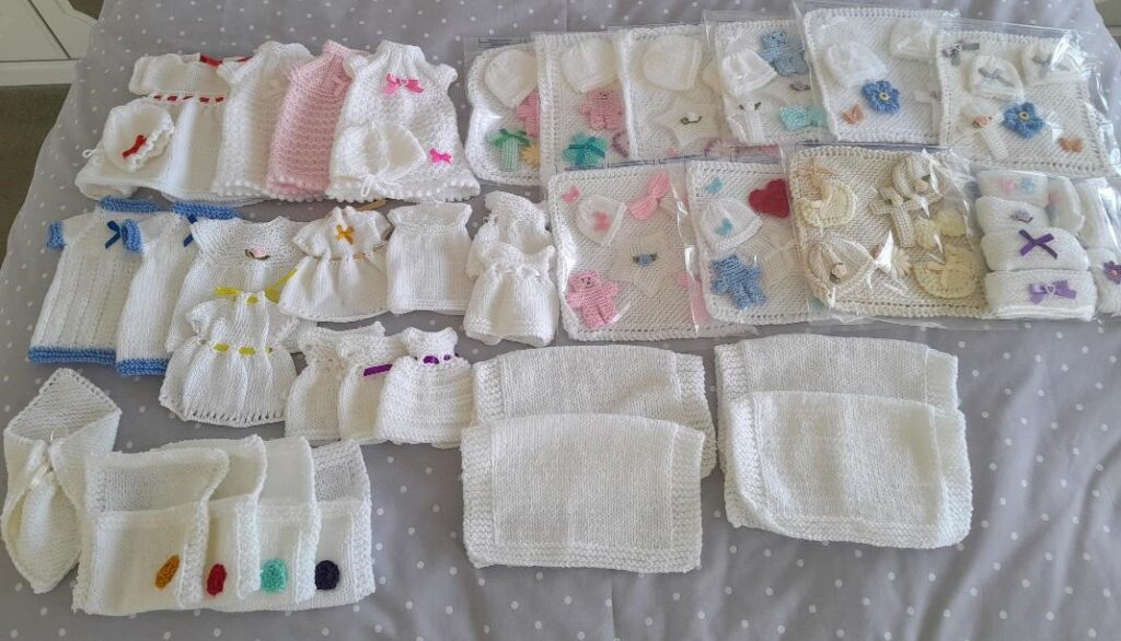 Knitted baby clothes